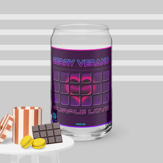 Purple Love Can-shaped glass